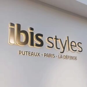 Golden Steel Glow Sign